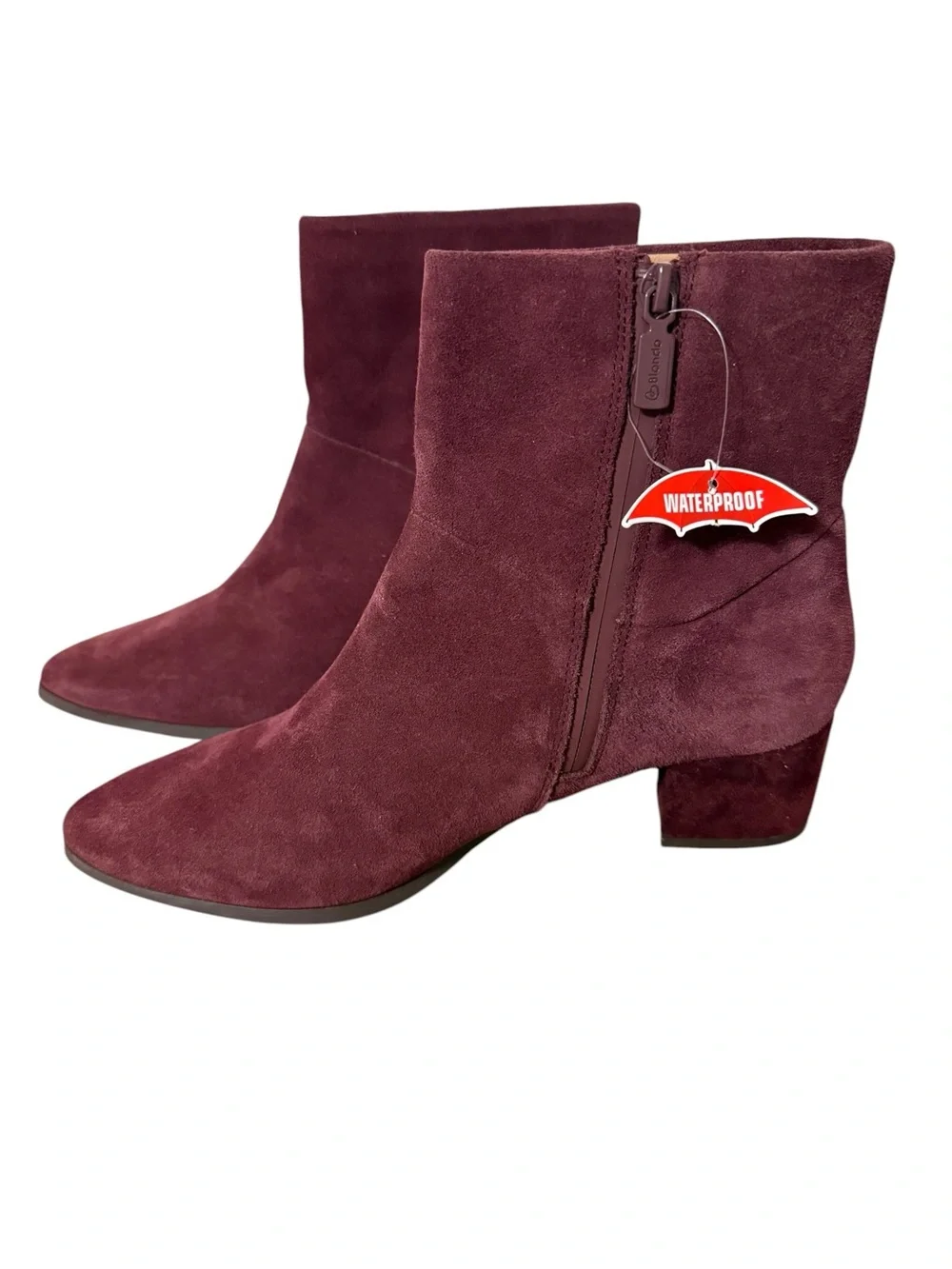 Nwt Blondo Burgundy Suede Waterproof Ankle Boots